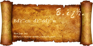 Bács Ádám névjegykártya