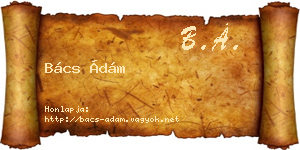 Bács Ádám névjegykártya